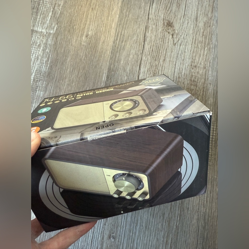 JY-66 Vintage Wireless Bluetooth Music Speaker Wood Grain Retro - Brown NEW - Picture 6 of 6